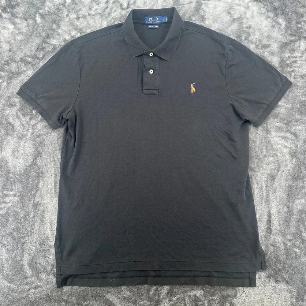 Polo Ralph Lauren Pima Soft Touch Polo Shirt Black Large Multi Pony Logo